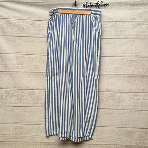 Ava & Viv Blue and White Striped Wide Leg Pants